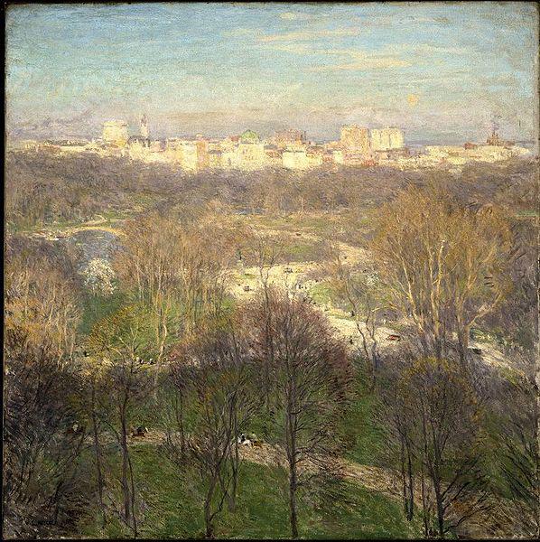 Willard Leroy Metcalf Early Spring Afternoon--Central Park France oil painting art